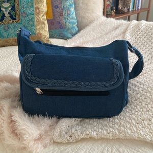 Vintage Denim Leather Shoulder Bag Crossbody Bag